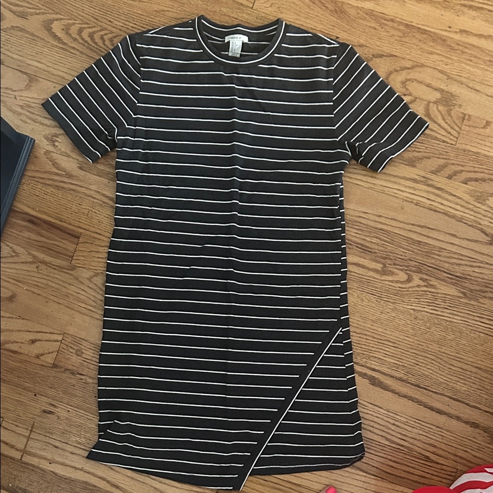 Forever 21 Black and White Striped Mini Dress